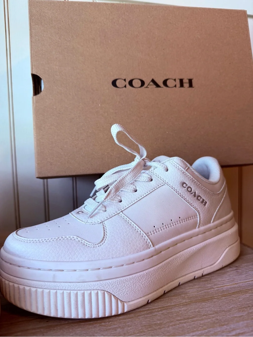COACH Women’s White Platform Sneakers